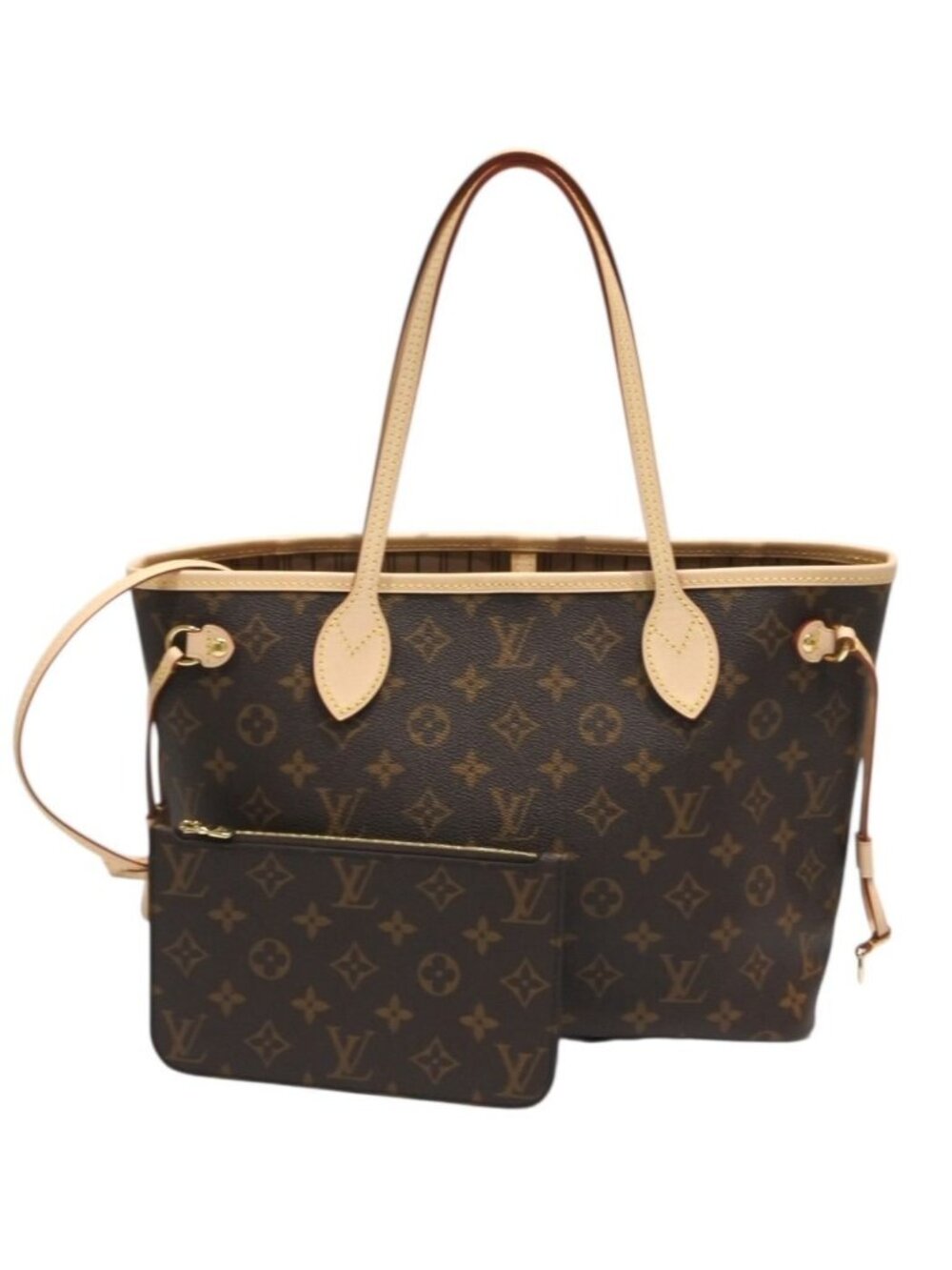Louis Vuitton Neverfull PM Tote Bag Brown Pivoine
